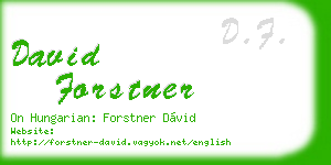 david forstner business card