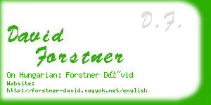 david forstner business card